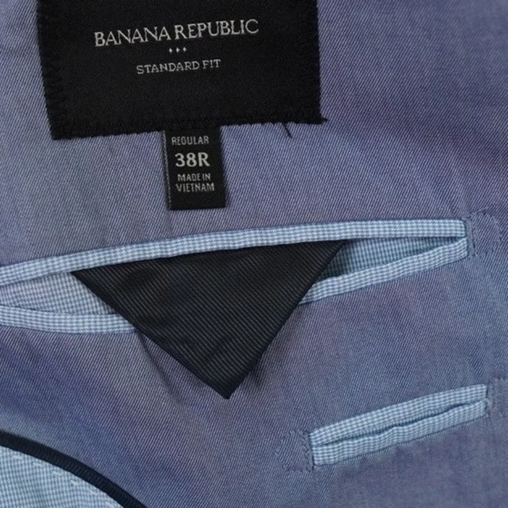 Banana Republic Sport Coat Mens 38R Blue Standard Fit Cotton Blazer Lightweight